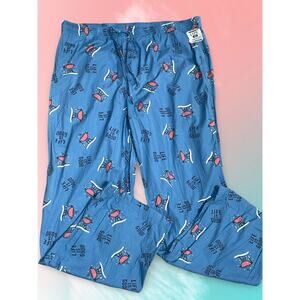 Life Is Good Mens XL Pajama Pants Sleep Lounge Drawstring PJs Blue BBQ Grill